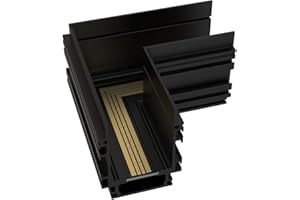 SCON Corner Joint Made of Anodized Aluminum, for Recessed Magnetic Track Lighting System,a 4-Wire Black Horizontal Accessory, Providing Stable Power Supply for LED Lights