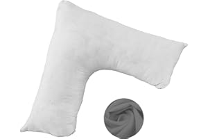 Nod Off V Shaped Pillow with Free Case - Hollowfiber Filled Polycotton case, Orthopedic Pregnancy Support Pillow - Pillows for Neck and Shoulder Pain - triangle Maternity Pillow (Charcoal Grey)