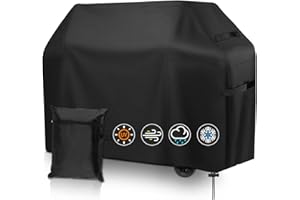 NCKIHRKK Copertura Barbecue da Esterno, Telo Copri Barbecue Impermeabile, Anti Vento e Sole, Telo Protettivo per BBQ Grill Esterno per Weber, Brinkmann e la Maggior Marca del BBQ, 147x61x117cm, Nero