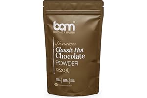 BAM Preparato per Cioccolata – Calda Cioccolata Solubile Cremosa in Polvere, con Dosatore – 220g, 7 Porzioni (Cioccolato classico)