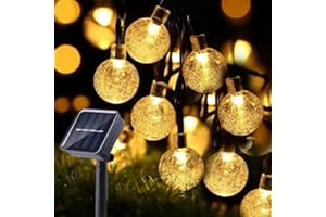 DBC Catena Luminosa Esterno Solare (9,5M 50 LED) Luce Natale Forma Di Crystal Globe, 8 Modalita', Impermeabili IP65, Per Giardino, Patio, Recinzione, Festa, Ristorante
