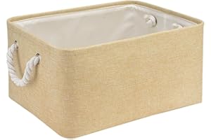 Mangata Boîte de rangement en tissu, 1 paquet (beige, moyen)
