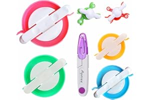 AYASEE Pompom Maker Kits, Pom pom Knitting Loom Kit Fluff Ball Weaver Needle Craft DIY Knitting Crochet Craft Tool Kit, 6PS Pompom Maker+ 1PS Scissors (7)