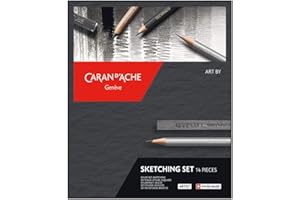 Caran d'Ache Art by Sketching Set 14 Pieces, Multi-Coloured, Sketching Set (14 Pieces), 0776.714