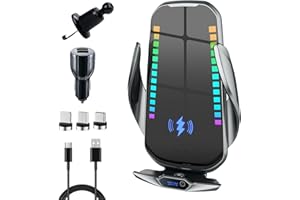 Olycism samochodowy uchwyt na telefon z bezprzewodową ładowarką 15 W, inteligentny czujnik uchwyt na telefon samochodowy, automatyczne ładowanie indukcyjne do Samsung Galaxy Z Flip5/4/3/2 i-Phone