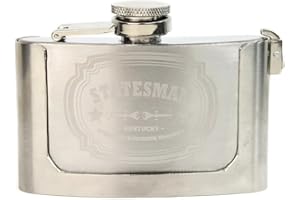 costumebase Petaca con hebilla grabada Statesman Kingsman, acero inoxidable de 3 oz