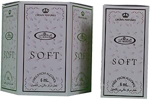 Business Square Al-Rehab Lot de 6 Muscs Huiles Parfumées SOFT Attar 6 ml Sans Alcool – Parfum Oriental pour Femme et Homme Lot Économique – Fabriqué à Dubaï