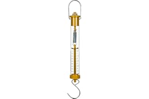 Eisco Labs Newton Force Dynamometer Spring Scale - 50N / 5kg Max Capacity | Dual Scale Labeled | Mounting Ring | Mass Hook on Bottom | 0.05N / 25gm Resolution | Measure Force Tool
