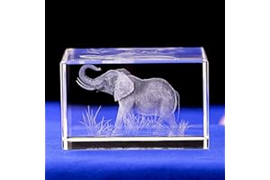 YATOSEEN 3D Laser kryształowy słoń ozdoba figurka, prezent, dekoracja domu rzemiosło słoń prezent dla miłośników słoni dziewczyny żony mamy par, rocznicę, walentynki, urodziny