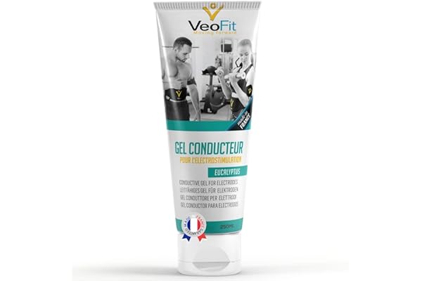 VeoFit Gel Conducteur Electrostimulateur 250mL Eucalyptus Made in France pour Ceinture Abdominale electrostimulation Contact…