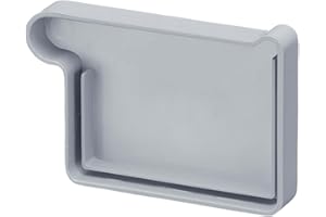 INEFA Dachrinnen Endstück Kastenrinne, PVC NW 83, links Grau Dachrinnenzubehör, einfache Steckmontage, Made in Germany