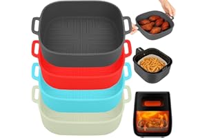 ZAID Silicone Air Fryer Liners, 7.8 inches 4PCS Liners Reusable Accessories Non-Stick, Oil-Proof, Water-Proof. Food Grade Silicon Baking Tray for Roasting Microwave (Pack 4)