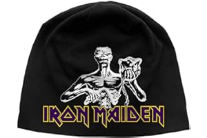 Iron Maiden Beanie Hat Cap Seventh Son band Logo Official Black Jersey Print One Size