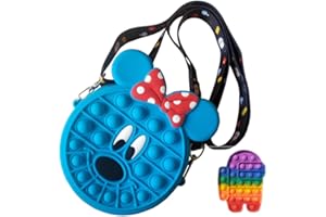 BUYVERSE Bolso bandolera infantil de silicona con burbujas antiestrés para niñas