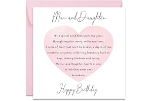 Printperfect mum birthday card, happy birthday mum card from daughter, sweet birthday card for mum, women (Pink Envelope)