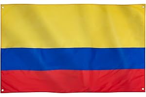 Runesol Bandera Colombiana, 91x152cm, 3ft x 5ft, 4 Ojales, Ojal en Cada Esquina, Banderas Premium