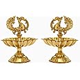 The Spiritual Living Peacock Diya | Peacock Design Brass Diya | Brass Diyas for Home | Kuthu Vilakku Decoration Items for Home Decor | 3.5 Inch | Diya for Diwali | Ideal for Gifting - 2 Pcs Set