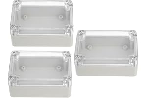 WESIEVYA 3 st utomhuselbox: Transparent vattentät kopplingsdosa med gångjärnsförsett lock, dammtät elkapsling 8,3 x 5,8 cm/3
