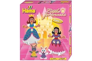 Hama Perlen 3230 Geschenk-Set Prinzessinnen mit ca. 3.000 Midi Bügelperlen mit Durchmesser 5 mm, Motivvorlagen und Stiftplatte, inkl. Bügelpapier, kreativer Bastelspaß für Groß und Klein