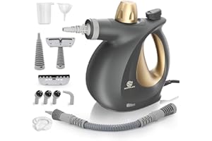 SUPERLEX Nettoyeur vapeur manuel 1050 W, nettoyeur vapeur à main avec réservoir d'eau de 350 ml, buse rotative à 180°, haute pression, câble de 4 m, nettoyeur vapeur portable pour