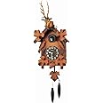 RHYTHM 4MJ416-R06 Cuckoo Clock | Auto Night Shut-Off Sensor | Hourly Mechanical Bird Chirping | Deer Head Decoration | Twin Birds & Pendulum | Wooden Case | Premium Japanese Craftsmanship