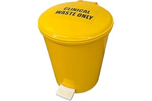 Chabrias Ltd Yellow 12 Litre Medical Clinical Waste Bin, Recycling, Commercial, Home, School, Utility Waste, Trash Pedal, Tattoo Parlour, Aesthetics Clinic, Veterinary
