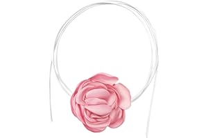 NECXON Flower Necklaces, Adjustable Boho Flower Choker Vintage Fabric Rose Necklace for Women Girls Bride Wedding Party Birthday…