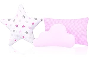 Amilian Lot de 3 coussins décoratifs pour chambre d'enfant - Avec rembourrage - Pour chambre d'enfant