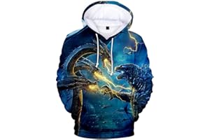 Silver Basic Film di Godzilla vs Kong Maglia Cosplay Godzilla Costume Felpa con Cappuccio per Bambini e Ragazzi