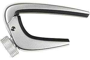 WiNGO Capodastre Guitare, Pro Capo de Guitare en alliage avec bouton de réglage à vis pour guitare acoustique et électrique, ukulélé, basse et banjo- Argent.