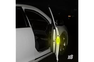 Yuqilin 8 Pezzi Adesivo Catarifrangente, Universale Strisce Catarifrangenti Adesive, Impermeabile Catarifrangente, Avvertimento Nastro Catarifrangente Adesivo, per Portiera Auto (Verde)
