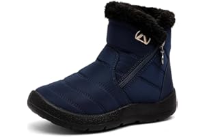 GOGOUP Bambini Stivali da Neve Ragazzi Ragazze Inverno Impermeabili Caldo Foderato in Pelliccia Cotone Stivaletti Scarpe All'aperto Stivaletti Antiscivolo