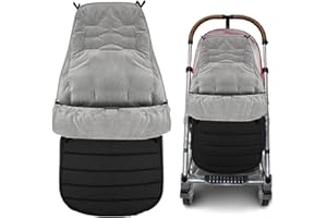 MILKIWAI Universal Footmuff, Cosy Toes Footmuff, Waterproof and Windproof Crystal Fleece Warm Footmuff, Washable Baby Nest for Pram Winter Outdoor Tour Universal Stroller Sleeping Bag Black (S1)