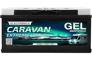 Electronicx GEL 12V 140Ah Caravan Extreme Edition Batterie Gel sans entretien et étanche pour camping-car & loisirs – Dimensions : 393×175×190 mm – Pôle positif à droite