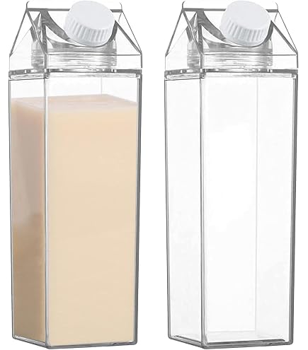 6 Milchkarton-Wasserflaschen 500 Ml – BPA-frei, Auslaufsicher, Spülmaschinengeeignet, Für Sport & Reisen