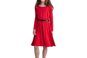 JAMI JUNIORS Girls Skater Sleeveless Belted Dress Swing Party Kids Children Tea A-Line Mini T-Shirt Free Belt Cute Flare Frankie Fit