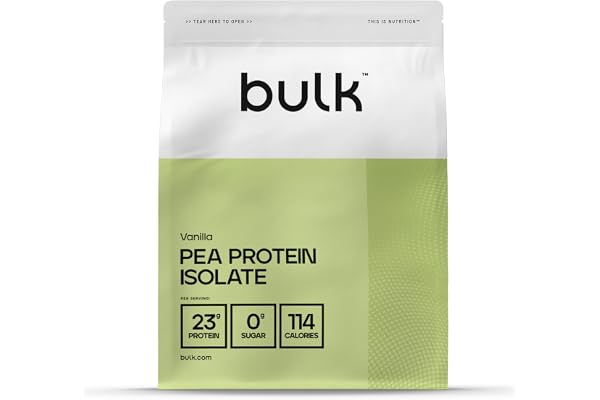 Bulk Isolat de Protéine de Pois en Poudre, Shake protéiné végan, Vanille, 1 kg, 33 Portions