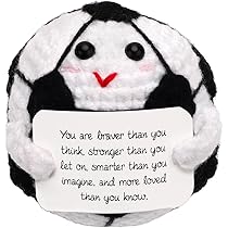 Dalycro Balle De Tennis Positive Au Crochet Avec Carte D'encouragement