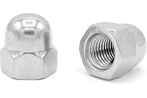 NOLDAR | Tuercas ciegas hexagonales DIN 1587. Acero inoxidable (AISI 304). Incluye 20 unidades. Métrico M8. Paso de rosca 1,25 (estándar).