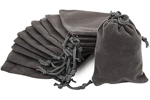 Shintop 10pcs Velvet Drawstring Bags, Velvet Pouches for Jewelry Gift Packaging (Grey)