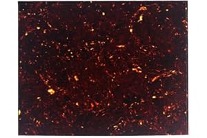 FLEOR IKN 20X17cm Material de golpeador de guitarra acústica Hoja en blanco antirrayas Respaldo autoadhesivo para la mayoría de las guitarras acústicas personalizadas, concha de tortuga marrón