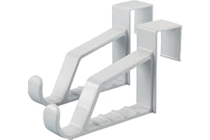 HANGERWORLD 2 White Plastic 17.5cm Space Saving Strong Coat Clothes Towel Over Door Hooks