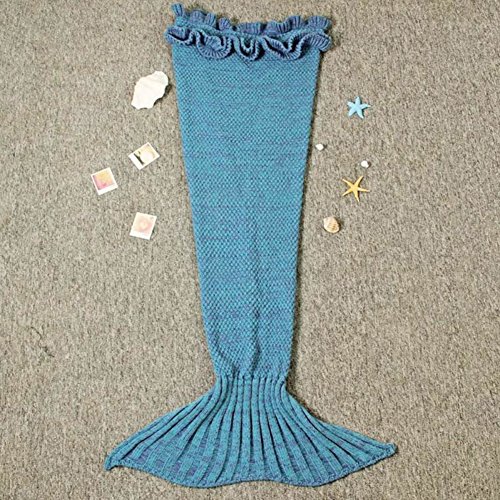 Cloud-Castle Kinder Meerjungfrau Decke Gestrickte Schwanz Kuscheldecken Schlafsack Decke für Mädchen , Super Geschenk für Kinder - 3