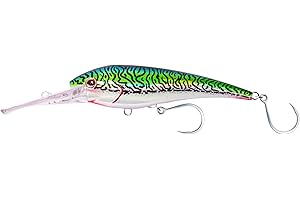 Nomad Design Standard DTX Minnow 200 with Patented Autotune System - Distressed Baitfish Swimming Action, BKK Diablo 5X Singles 11/0 Hooks, 200 SNK 8, 40ft