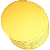 Gcardist 25cm Gold Round Cake Toppers 25 Count Circle Round Base Food Grade Cardboard (Thinner but Stronger)