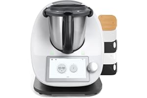 Inwee Base Scorrevole per Bimby TM6/TM5, Tavola Scorrevole con Ruote in Bambù per Thermomix, Spostamento Facile, Robusta e Durabile - Nero