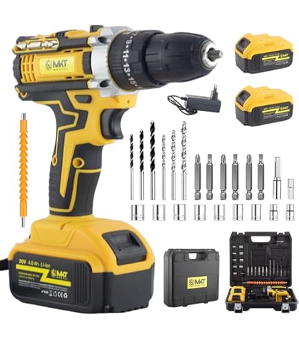 Draadloze Schroevendraaier Set Met 2 Accu's Accuboormachine, 21 V, Accuschroevendraaier, 40 N.M, Met 2,0 Ah 2,0 Ah Elektrische Schroevendraaier, Koppel 25 1, 2 Snelheden, 24 Accessoires, Voor Huishoudelijke Projecten, Doe-het-zelf Draadloze Boormachine