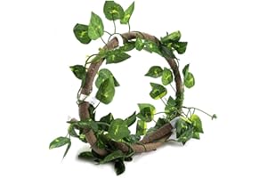 SHEENS Viti per rettili, 3,28 piedi di giungla flessibile in rattan di vite lunga Habitat Decor Rettile artificiale Ramo rampicante con ventose per serpenti camaleonte Lucertole[Prodotti per animali]Alberi