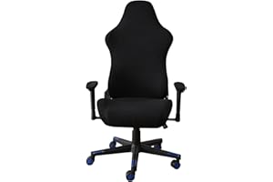 LIFEDX Gamingstuhl-Bezüge Gaming Stuhl bezug 4 Stück,Bürostuhl Drehstuhl Bezug mit Armlehnen/Stuhlrücken Bezug,Dehnbare Stuhl Bezüge für Computer-Spielstuhl, Racing-Stil,Bürostuhl-Ohne Stuhl,Schwarz