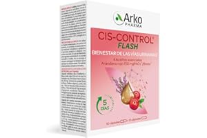 Arkopharma Ciscontrol Flash - Bienestar Urinario Y Cistitis, Molestias Urinarias en Curso, Arándano Rojo, Brezo, Aceites Esenciales, 20 Unidad (Paquete de 1)